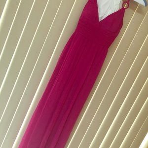 Pink chiffon floor length Cache’ evening dress